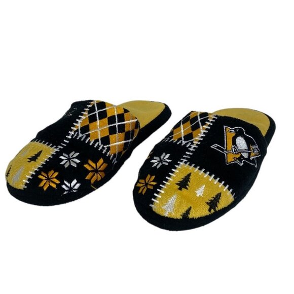 Pittsburg Penguins Slippers Ugly Sweater Comfortable Slip On Womens 9 to 10 - Picture 2 of 11